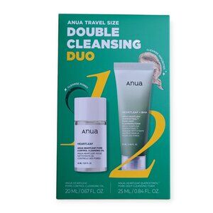 Anua Travel Size Double Cleansing Duo Set Heartleaf Oil + Foam Mini NWT